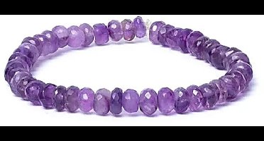Armband amethist facet AA kwaliteit elastisch