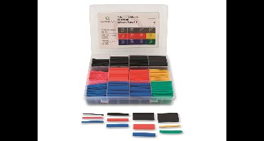 Quadrios 2103CA001 Krimpkous assortiment Zwart, Rood, Geel, Blauw, Groen Krimpverhouding:2:1 620 stuk(s)