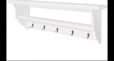 vidaXL - Kapstok - barokstijl - MDF - wit