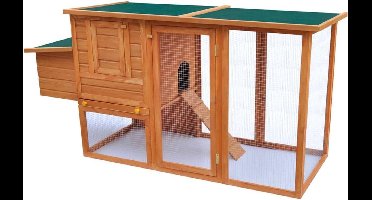 vidaXL - Kippenhok - met - nachthok - hout