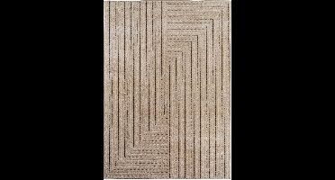 Scandinavisch Vloerkleed | Tapijt | Nova | Labyrint | Beige | 120x170 cm