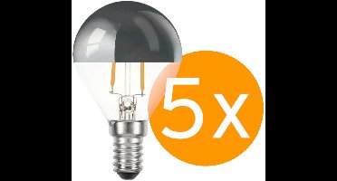 5 stuks | Ledmaxx LED kopspiegellamp zilver 2W 180lm 2700K Niet-Dimbaar A60 | E14 | Extra Warm Wit | 2 watt | 20.000 Branduren