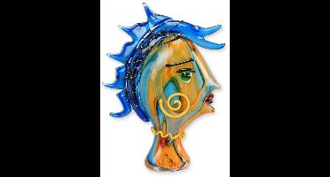 Vrouwengezicht - Glazen beeld - Murano style - 39,5 cm hoog