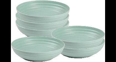 Plasticforte Soepkommen - 6x - D22 x H5.5 cm - groen - kunststof - onbreekbaar - servies
