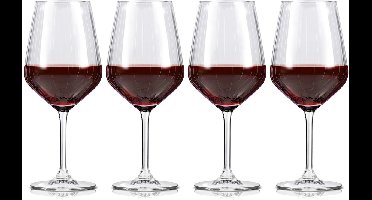 alpina Wijnglazen Rode Wijn - 4 Stuks Rode Wijnglazen - Wijnglas 50cl - Wijnglazen Set - Glazenset voor Diner - Wijn Glazen - Helder Glas