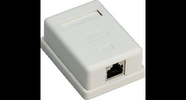 CAT6 Gigabit netwerk uitvoerdoos/montagedoos met 1 RJ45 poort - afgeschermd / wit