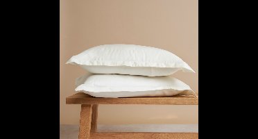 Coco & Cici - Tencel Sateen kussensloop 60 x 50 cm - Kussenhoes - Lyocell - Extra Zacht & 100% Natuurlijk - Off White