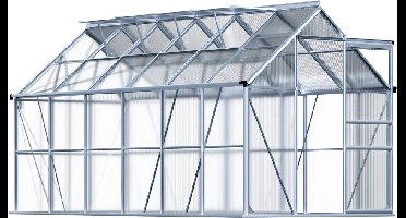 Gardebruk Tuinkas – Aluminium 7.2m² incl dakraam 380x190cm – Zonder Fundament