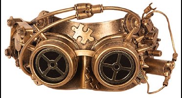 Oogmasker Steampunk Goud Deluxe