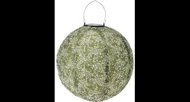 Buitenlamp - Buitenverlichting - Lampion - Solar Tuinverlichting - Folia Rond - 30 cm - groen - lampionnen voor buiten