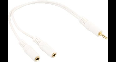 3,5mm Jack stereo audio splitter - verguld / wit - 0,15 meter