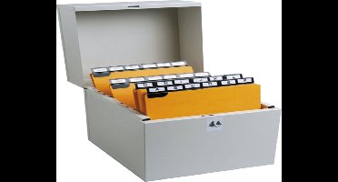 Exacompta Steekkaartenbak - klassement 500 steekkaarten in breedte - 125x200 à 148x210mm - Grijs - 54728E