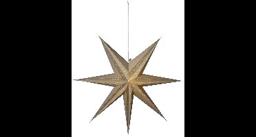 Star Trading Grote papieren ster 'Point' in beige, decoratief vouw- en gatenpatroon, 7-puntig, Ø 60 cm