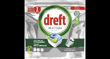 Dreft - Platinum All In One - Vaatwascapsules - Voor Moeilijke Uitdagingen - 15 Capsules