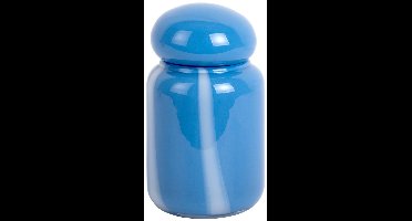 Present Time Vaas Dulce Raya - Klassiek blauw - Ø10cm - Glas - Scandinavisch - Bloemenvaas - Woondecoratie - Decoratieve vaas voor woonkamer of slaapkamer - Moederdag - Moederdag cadeautje - Moederdag cadeau voor mama