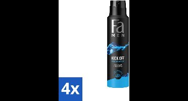 Fa Men - Deodorant Lichaamsspray - Kick-Off - Verfrissend - 48 uur Bescherming - 150 ml - Voordeelverpakking - 4 stuks