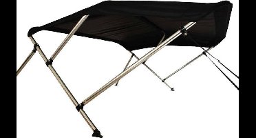 BREG Biminitop | Aluminium 3-boogs | Breedte 246 <> 261 cm - Hoogte 117 cm - Zwart doek