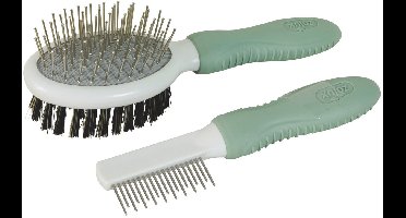 Zolux Rodent Verzorgingset - Vachtborstel - 16.7x5 mm Groen Wit