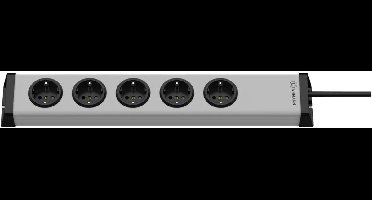 Ehmann 0200x00052301 Stekkerdoos met schakelaar Zilver, Zwart Randaarde stekker 1 stuk(s)