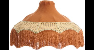 Light&living Kap Ø45x36 cm MIZIA velvet oranje+webbing naturel