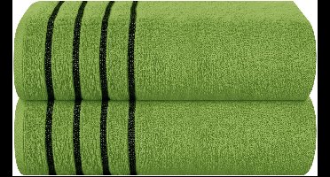 Boraboi® Extra Grote Luxe Badhanddoeken Set van Twee in Kiwi Groen, Ultra Absorberend en Sneldrogend
