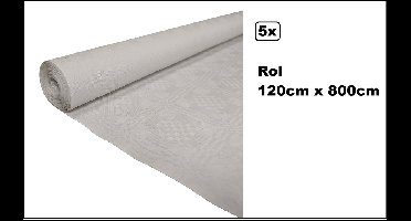 5x Tafelrol tafelkleed wit 120cm x 800cm papier - totaal 40 meter - Party diner food festival eten fun thema feest party