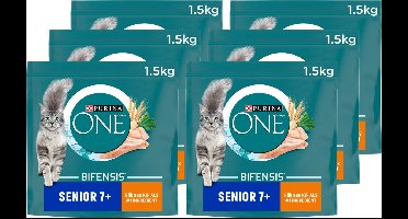 PURINA® ONE® Senior - Kattenbrokjes - Kip & Volkoren Granen - 6 x 1.5 kg