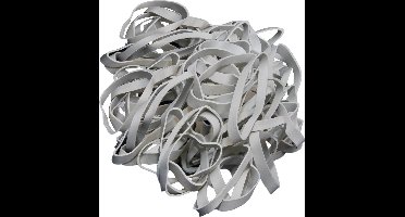 1 kg - Elastiek - wit - diameter 100mm - breedte 1,5mm - in zak  - ca 1140 stuks