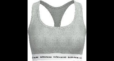 Björn Borg Logo Soft Sporttop Dames - Sportbeha Vrouwen - Katoen - Grijs - Maat S