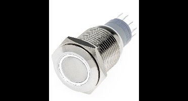 Hollex Drukknop rvs 12V puls LED wit