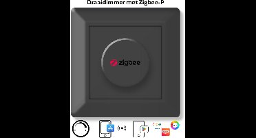 Freelux Draaiknop | Zigbee-P | Led Dimmer | 230VAC - 500VA/2,1A | Signaal zwart mat gelakt