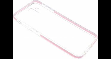 Ntech Hoesje Geschikt Voor Samsung Galaxy J6+ (Plus) Roze &Transparant Anti Shock Back hoesje