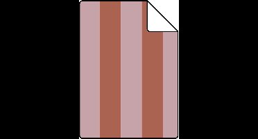 Proefstaal ESTAhome behang strepen terracotta en oudroze - 26.5 x 21 cm - 131216-S