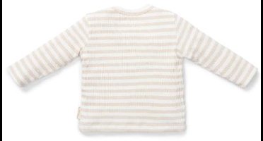 Little Dutch Shirt lange mouw - Maat 44 - T-shirt Jongens & Meisjes - Beige, Wit - Newborn Naturals Stripe Sand White