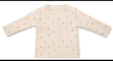Little Dutch Shirt lange mouw - Maat 74 - T-shirt Jongens & Meisjes - Green Leaves, Beige - Little Farm
