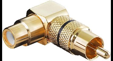 Tulp haakse audio adapter - zwart / verguld (metaal)