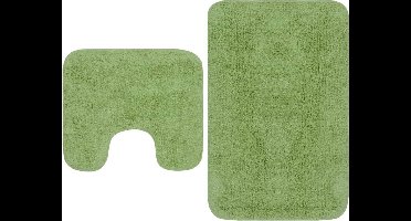 vidaXL - Badmattenset - stof - groen - 2-delig