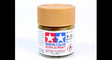 Tamiya Hobbyverf Acrylverf - X-12 Leaf Gold - Gloss - Acryl - 23ml Verf potje - 23 ml