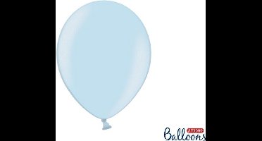Partydeco Ballonnen Metallic Strong baby blauw - 30 cm - 10 stuks