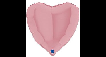 Folieballon Hart Mat - Roze - 45 cm - Helium- en Luchtvulling