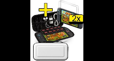 Hoes Geschikt voor Nintendo Switch 2 Case Hoesje Met 2x Screenprotector - Bescherm Hoes Geschikt voor Nintendo Switch 2 Hoes Hard Cover - Wit