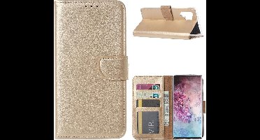 Ntech Portemonnee Hoesje Geschikt Voor Samsung Galaxy Note 10 Plus - Goud