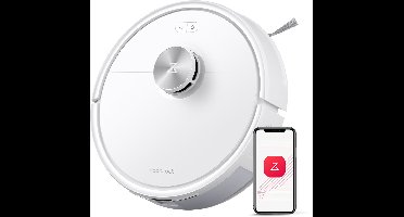 Roborock Q7 M5–Robotstofzuiger met dweilfunctie–10000 Pa sterke zuigkracht–Dubbel antiklitsysteem– 150 min gebruiksduur– LiDAR-navigatie–Stofzuigerrobot voor tapijt– Dierenharen–Wit–Q5 PRO Upgrade