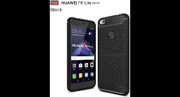 Ntech Soft Brushed TPU Hoesje Geschikt voor Huawei P8 Lite 2017 - Matt Zwart