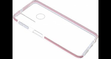 Ntech Hoesje Geschikt voor Huawei P Smart+ 2019 Roze &Transparant Anti Shock Back hoesje