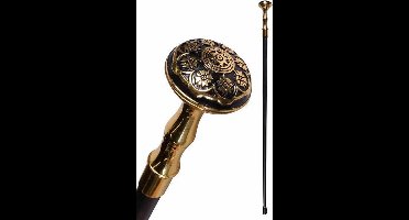 Luxe wandelstok met metalen gouden knop - cane