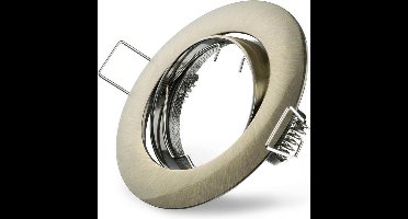 Ledmaxx Inbouwspot rond geborsteld messing groen kantelbaar voor GU10 | zaagmaat 68mm | GU10 | Max 1x50W exclusief