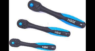 HBM 1/4 Professionele Premium Ratel 72 Tands Blauw / Zwart