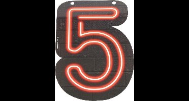 Neon Cijfer 5 24cm