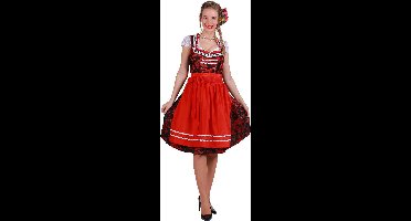 Dirndl jurk ''Elisabeth'' Rood-Zwart, Jurk-Schort (mt 36)